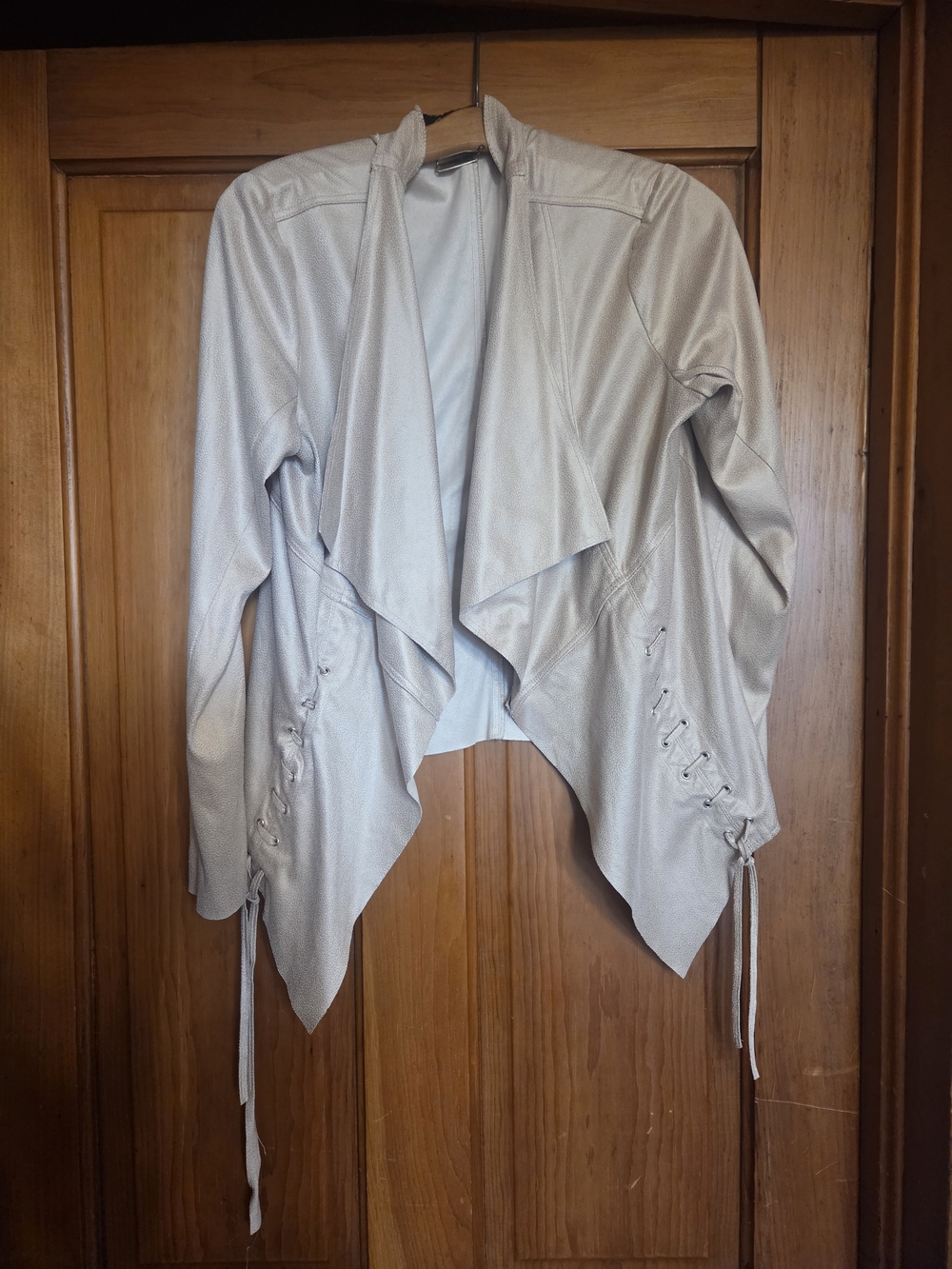 Women’s Lace-Up Blazer Jacket - Light Pink
